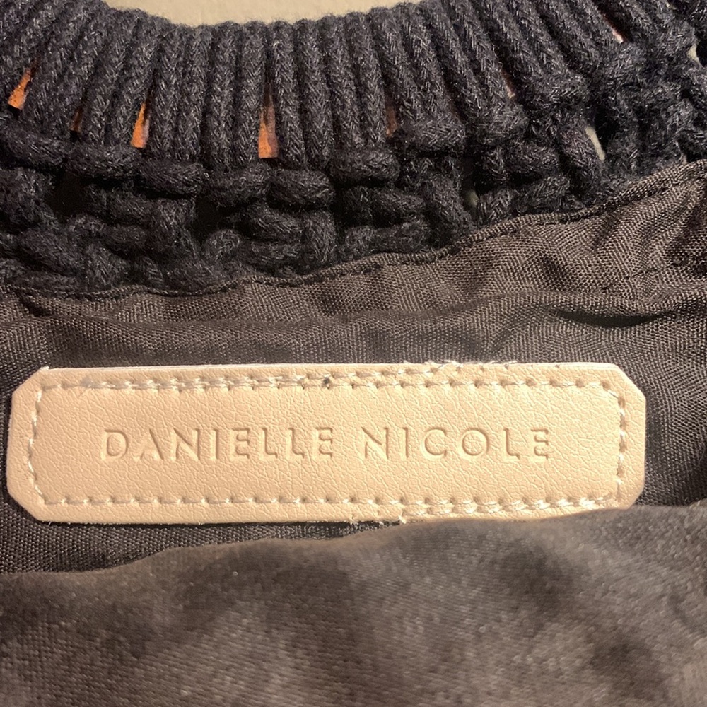 Danielle Nicole Black Macrame Purse With Fringe - image 3